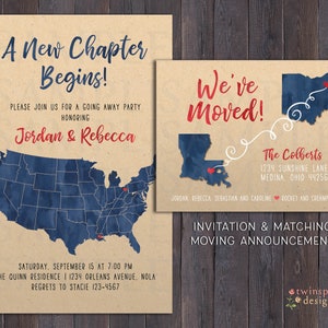 Going Away Party Invitation and/or Moving Announcement DIGITAL FILE