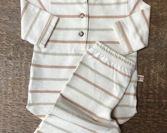 Organic Baby Clothes,Neutral Gender Baby Set, Long sleeve Shirt and Pants