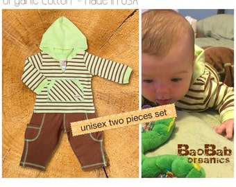 Organic Baby Clothing : Hoodie Set Foresta