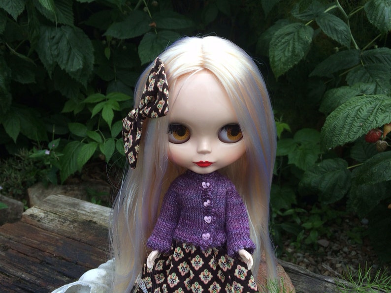 PDF Pattern to download Knitting pattern of cardigan for Bratz, PureNeemo, Blythe dolls image 2