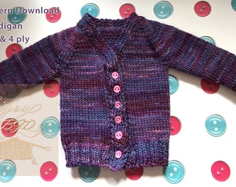 PDF Pattern to download - Knitting pattern of cardigan for MSD Size Doll - 2 & 4 ply