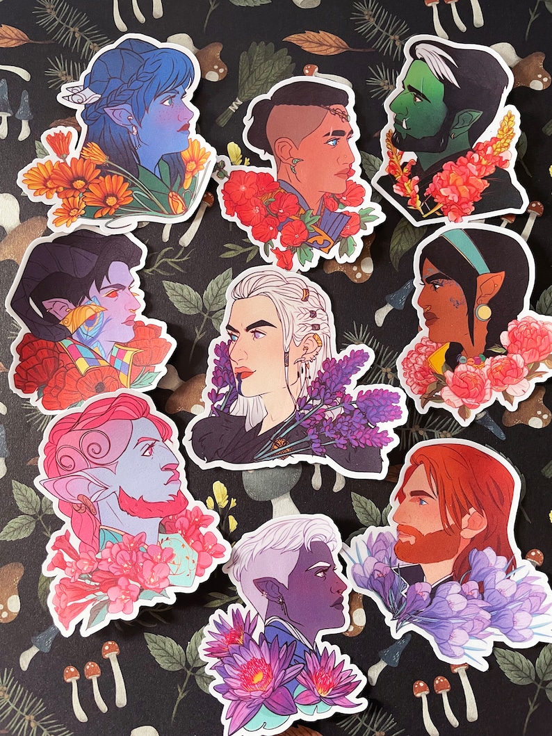 Mighty Nein Floral Stickers image 1