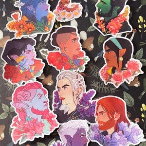 Mighty Nein Floral Stickers Group
