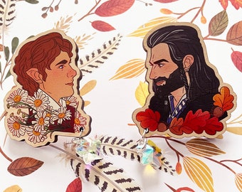 Thorin and Bilbo Wood Pins