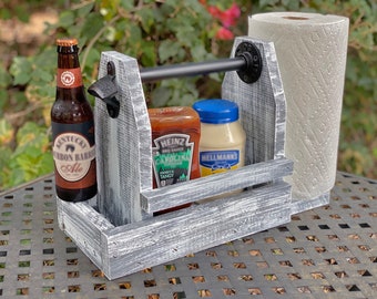 Grilling Gifts - Wood Caddy - BBQ Gift - Barbecue Caddy - Monogrammed BBQ Tools - Barbecue Tray