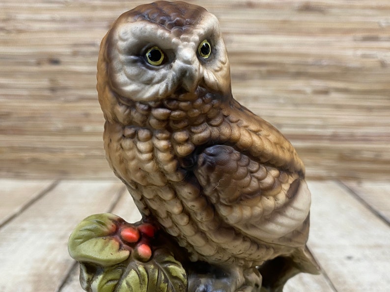 Owl Musical Figurine Vintage Owl Statuette Japanese Owl Etsy