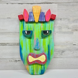 Tiki Man - Tiki Artwork - Wood Tiki God - Polynesian Decor - Island Wall Art