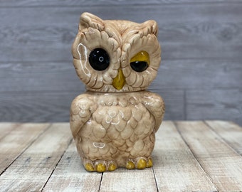 Owl Cookie Jar - Midcentury Decor - Antique Owl