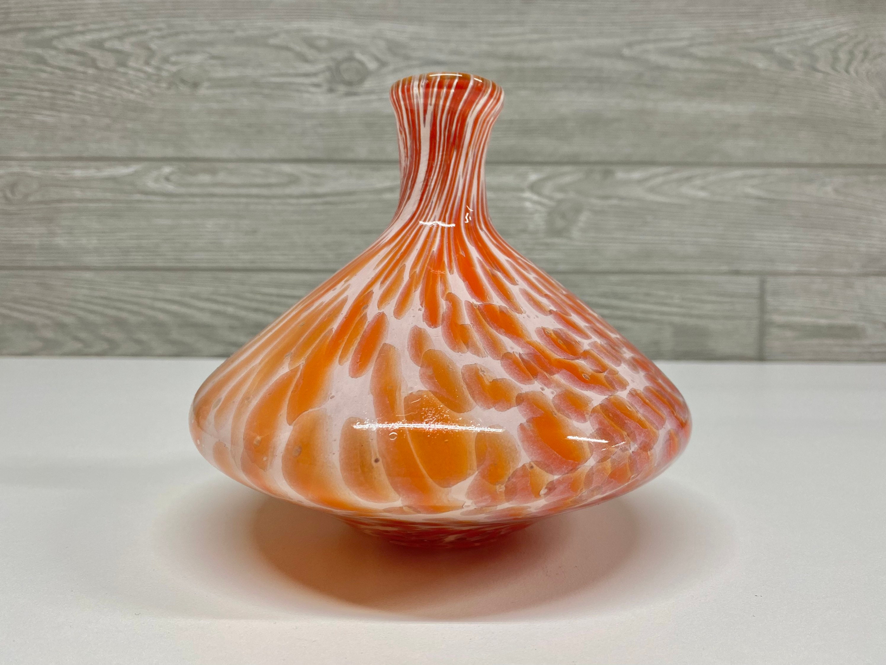 ホワイトクリスタル花瓶 - べっ甲ガラスアート - イタリア製ムラーノ