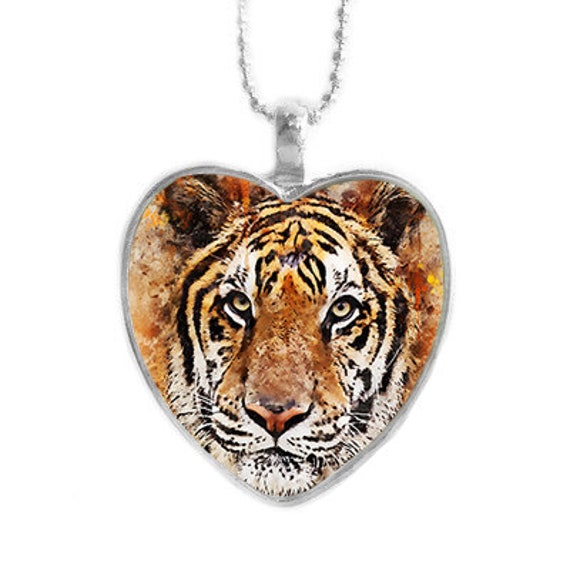 Buy Cat Necklace Max Tiger Watercolor Heart Online in India