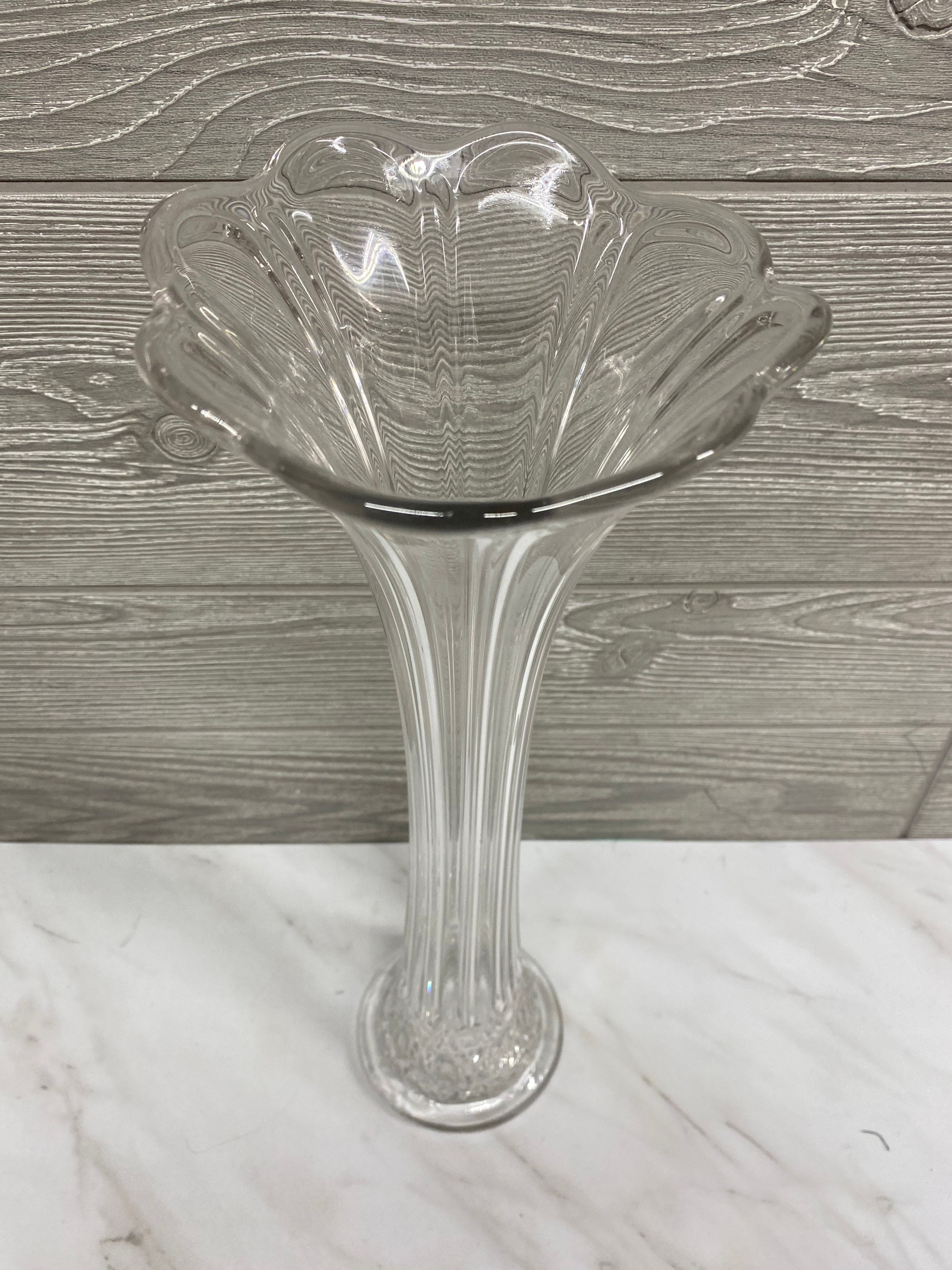MCM Glass Vase Midcentury Swung Glass Tall Vase Petal Etsy