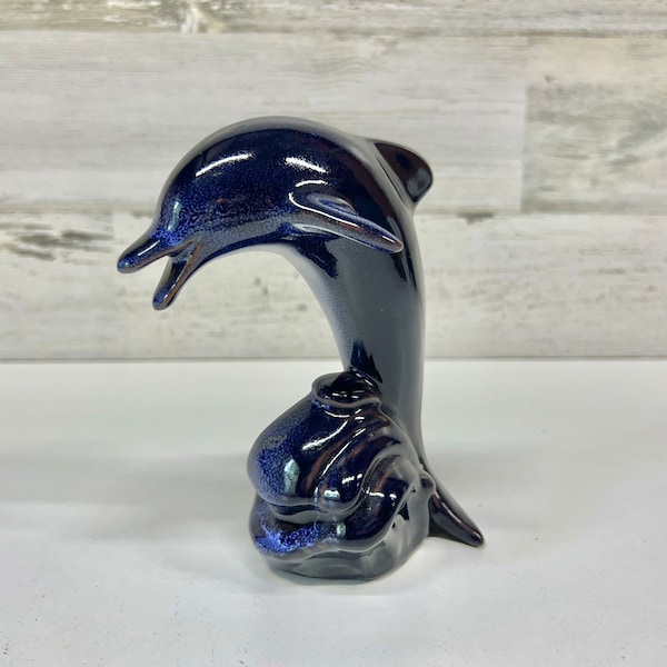 Dolphin Figurine - Blue Mountain Pottery - Dolphin Statuette - Dolphin Art - Dolphin Gifts - Sealife Sculpture