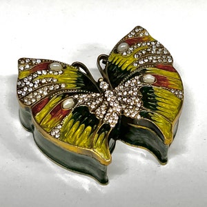 Butterfly Jewelry Box - Metal Jewelry Storage - Jeweled Butterfly