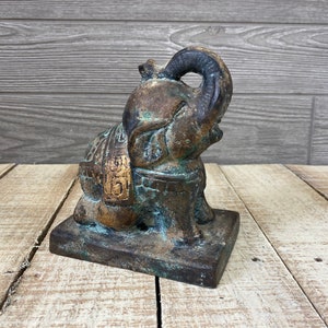 Elephant Sculpture - Elephant Gifts - Cast Iron Elephant - Elephant Bookend