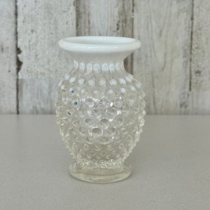 Fenton Hobnail Vase - Vintage Fenton Glass - Opalescent White Hobnail