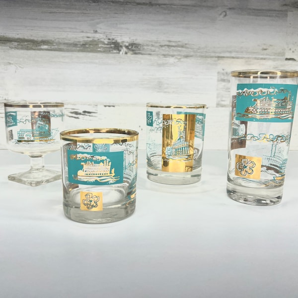 Glass Libbey Steamboat Glasses Etsy