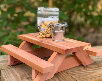 Mejor mesa de picnic de ardilla con pail de alimentación