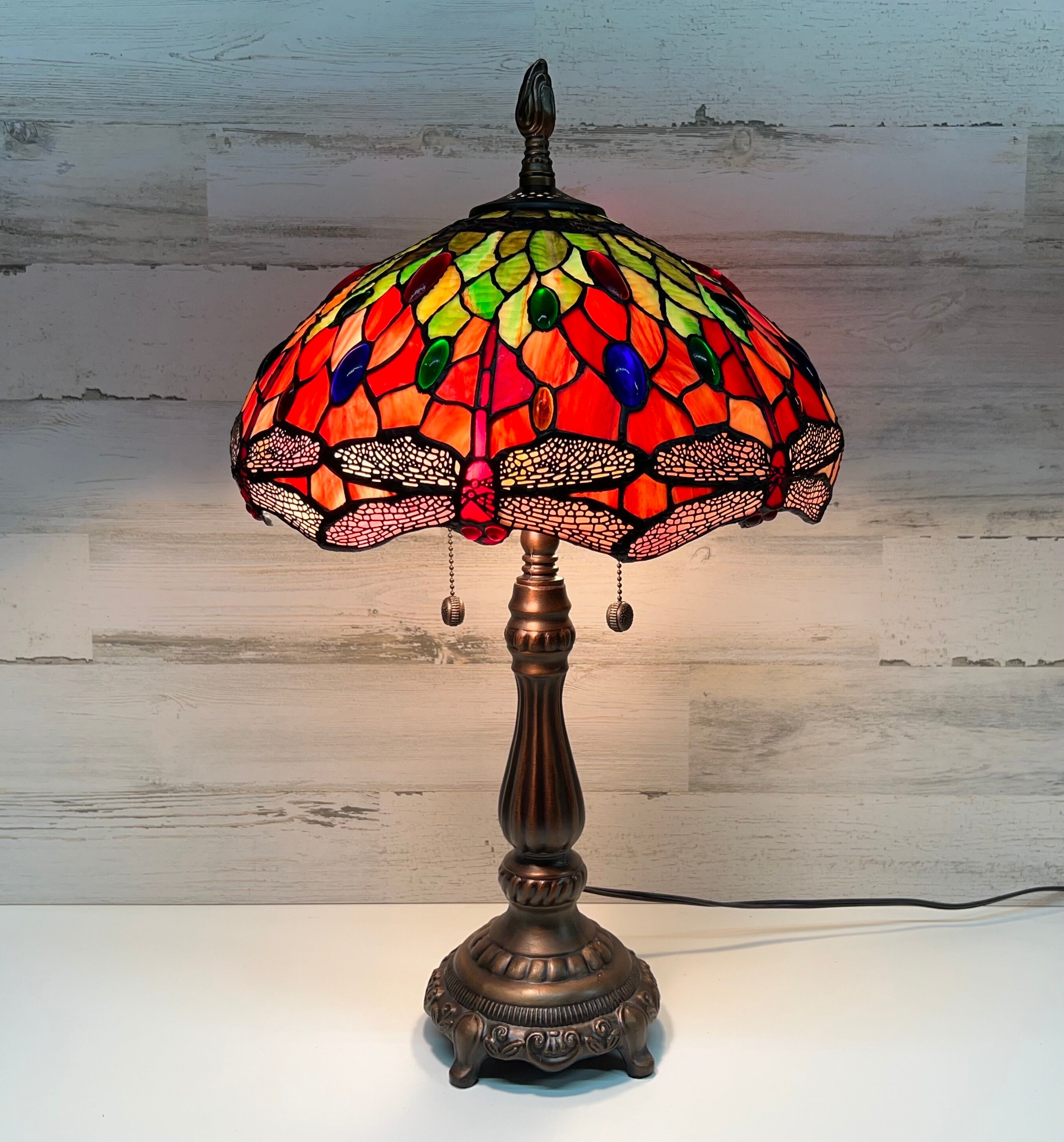Dale stained cheap glass lamp
