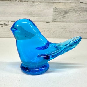 Bluebird of Happiness - Glass Bird - Bird Figurine - Midcentury Bird Decor