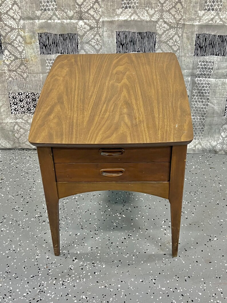 Midcentury Side Table MCM Nightstand Atomic End Table Etsy