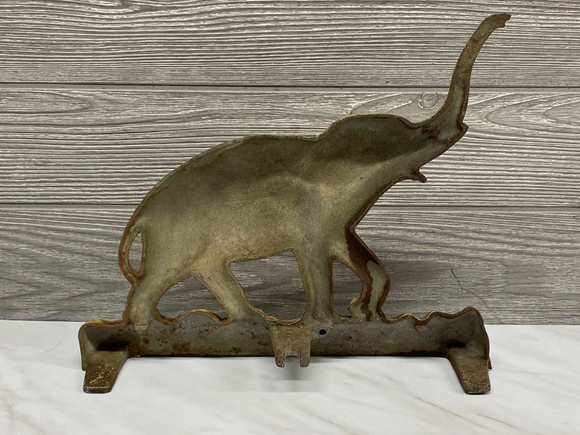 Iron Elephant Cast Iron Elephant Door Stop Antique Etsy