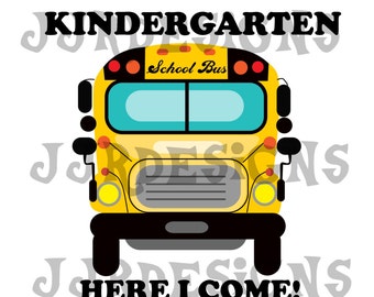 Instant Download Kindergarten Shirt- T-Shirt IRON ON Digital Kindergarten Shirt- Kindergarten Iron On