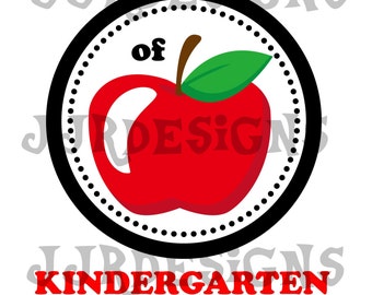 Instant Download Kindergarten Shirt- T-Shirt IRON ON Digital Kindergarten Shirt- Kindergarten Iron On- Apple School Iron On