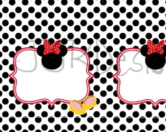 Descarga instantánea- Tarjeta de menú Minnie Mouse inspirado-Minnie Tent Label-Misc Blank Label- Minnie Food Labels- Minnie Buffet Labels