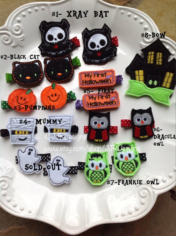 Felties-Hair Clips, Felties, Halloween Felties- Halloween- Halloween Hair Clips Il_570xn