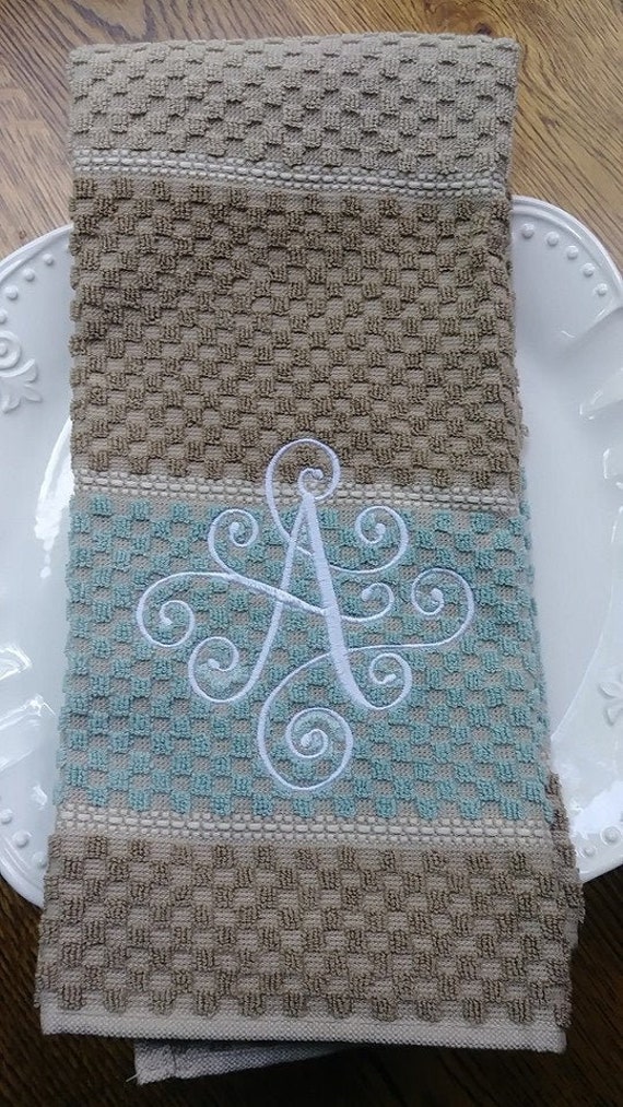 Ready to ship! Kitchen Towel- "A" Monogrammed Kitchen Towel Il_570xn