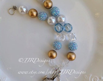 Cinderella Slippers Inspired Girl Necklace- Cinderella Necklace-Cinderella Carriage-Cinderella Glass Shoes