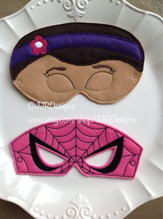 Doc Inspired Felties- Doc McStuffins Inspired Mask- Doc- Spidergirl Inspired Mask- Pink Girl Mask- Girl Superhero- Girl Superhero Mask Il_570xn