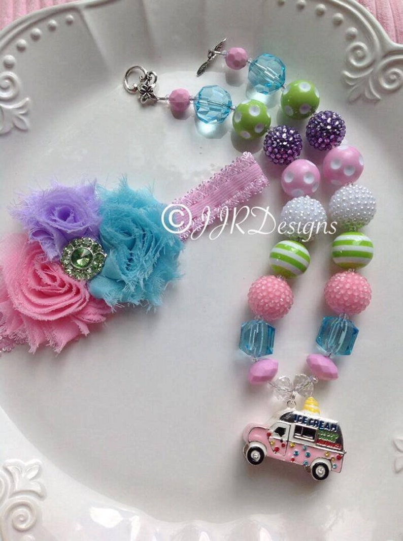 Ice Cream Necklace Ice Cream Truck Necklace Ice Cream Truck Chunky Necklace