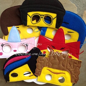 Lego Inspired Mask- Lego Inspired Masks- Emmet Inspired Masks- Lego Inspired Mask- Unikitty Inspired- Wildstyle-Emmet Mask- Wild Style Mask