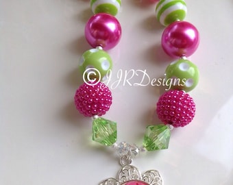 Strawberry Shortcake Inspired Girl Necklace- Strawberry Necklace