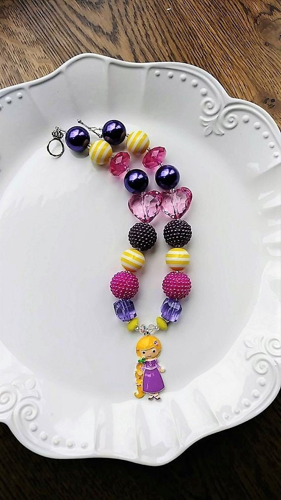 Ready to ship! Rapunzel Inspired Girl Necklace- Rapunzel Inspired Necklace- Rapunzel Inspired Necklace- Rapunzel Chunky Necklace-Tangled Il_570xn
