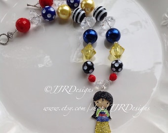 Mulan Inspired Girl Necklace- Mulan Inspired Necklace- Mulan Inspired  Necklace- Mulan inspired- Mulan Chunky