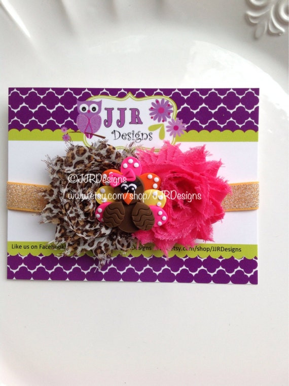 Turkey Headband-thanksgiving headband-Newborn Headband-Toddler Headband- Girl Turkey Headband Il_570xn