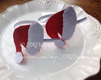 Ready to ship! Santa Hat Girl Headband-Girl Headband Christmas-Santa Hat Headband