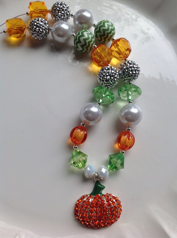 Pumpkin Necklace -Fall Chunky Necklace- Pumpkin Necklace-Fall Pumpkin Necklace- Pumpkin Necklace Il_570xn