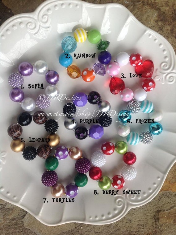 Bracelets- Kid Bracelet-Princess Sofia Inspired Girl Bracelet- Chunky Bracelet- Frozen Inspired Bracelet-Child Bracelet-Girl Bracelet Il_570xn