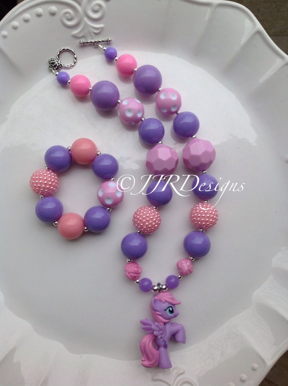 Ready to ship! My Little Pony Inspired Girl Necklace- "Sweetsong"-Chunky-Bubble Gum Necklace Il_570xn