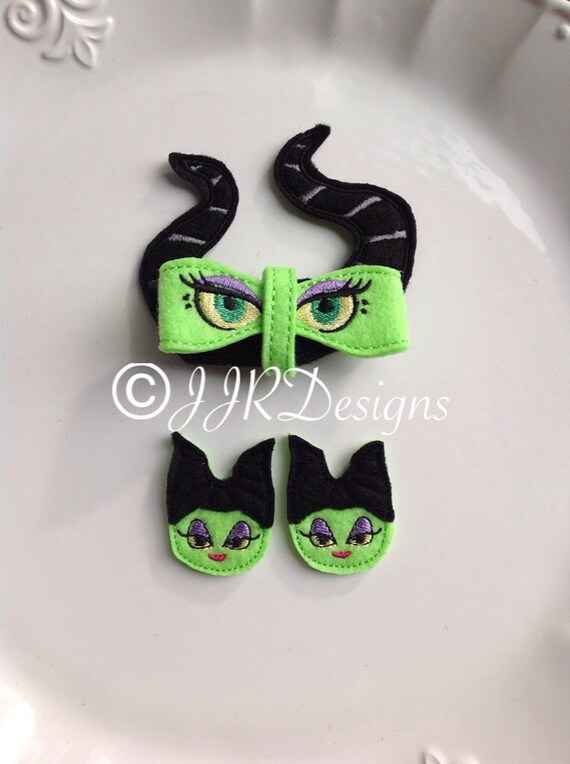 Felties- Maleficent Inspired Hair Clips- Maleficent- Maleficent Bow Il_570xn