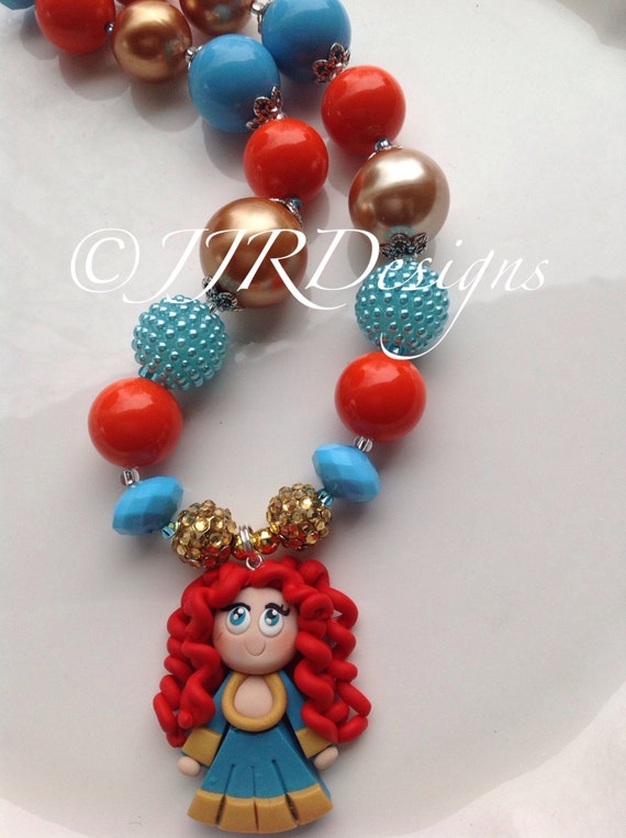 Princess Merida Inspired Necklace- Princess Sofia Inspired- Cinderella Inspired Necklace- Chunky Necklace- Bubble Gum Necklace- Belle Il_570xn