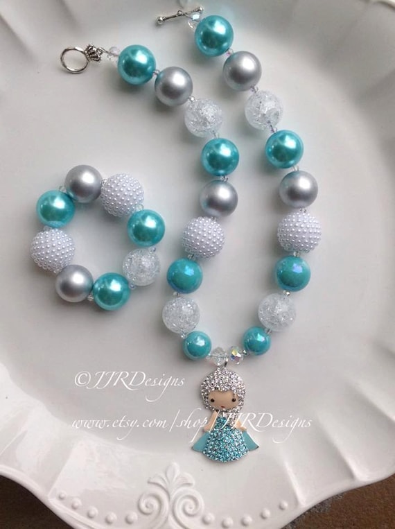 Princess ELSA Inspired Girl Necklace- Frozen Inspired Necklace- ELSA Inspired Necklace- Elsa inspired- ELSA Il_570xn
