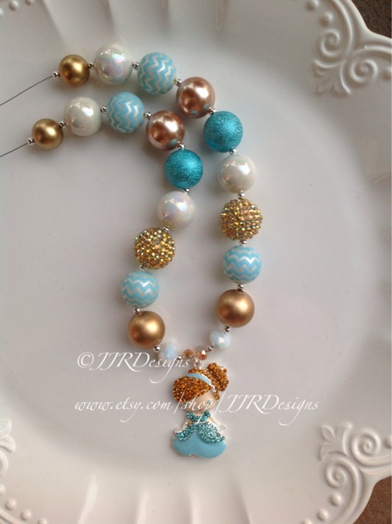 Cinderella Inspired Girl Necklace- Cinderella Inspired Necklace- Cinderella Inspired Necklace- Cinderella inspired- Cinderella Chunky Il_570xn