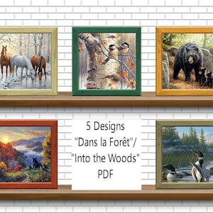 5 Digital Cross Stitch Charts - &quot;In the Forest&quot; Collection To Download