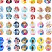 Digital Collage Mix Disney (Minnie, Marie, Princess, Dory...) 2 sheets 108 images 20 mm Cabochon Bottlecap Printable Image clipart Download