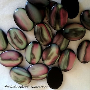 Lot de 2 Cabochons ovales "Coquillage moiré" - 18 x 25 mm