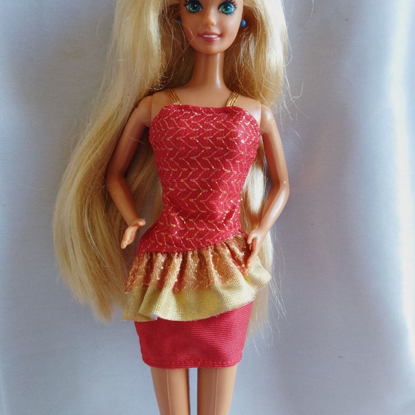 Barbie Habillage Collection Elégance (City Lights Fashions) #864 "rouge" - Mattel 1992 - Robe